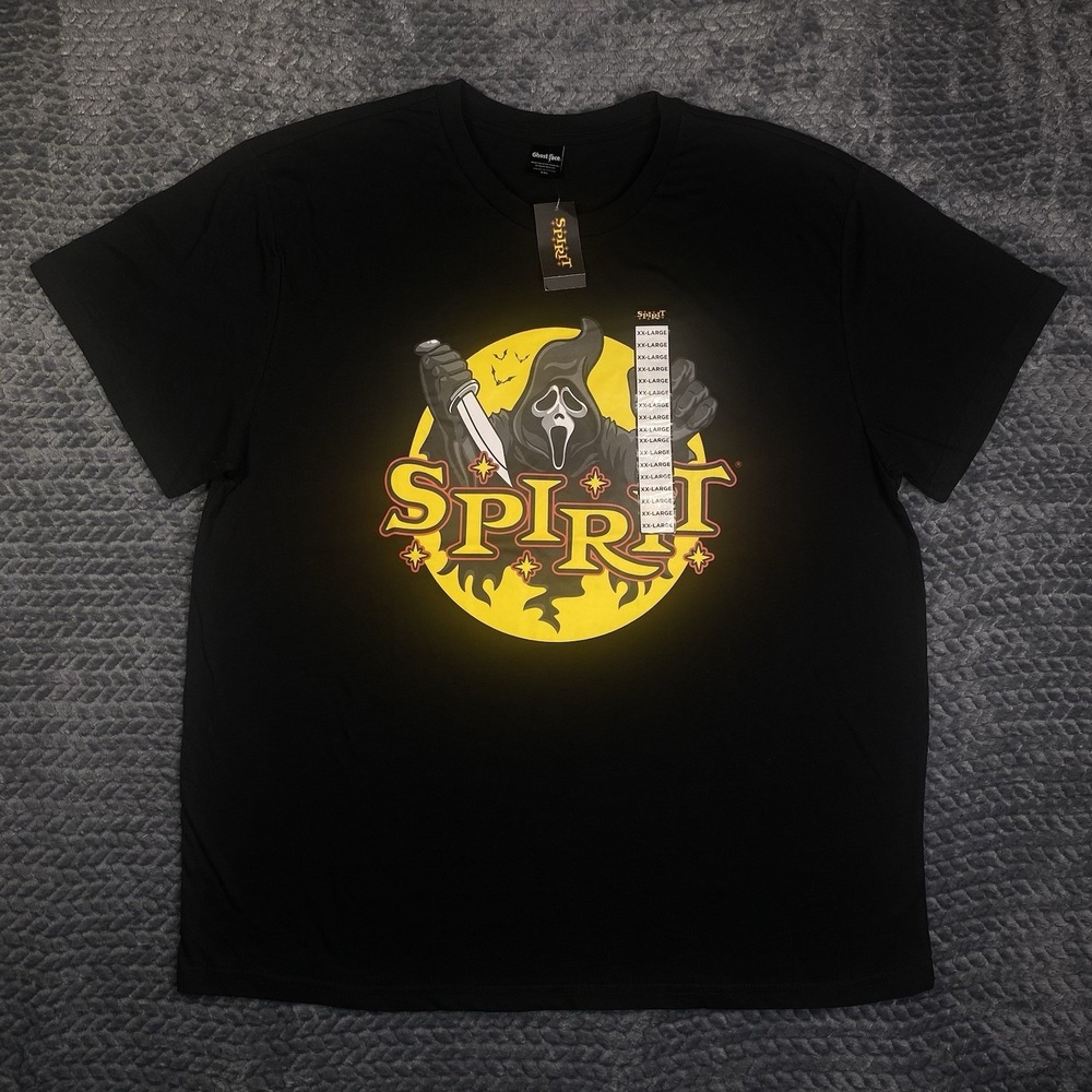 Spirit Halloween Ghostface Scream Black Graphic T Shirt XXL HORROR